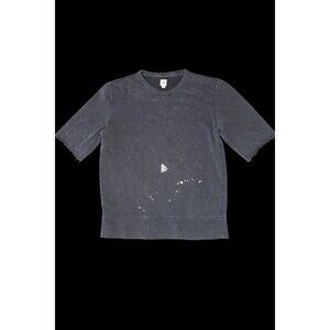 GAP Distressed Sweatshirt Gray Paint Splatter Cutoff Sleeve Workwear Men L Moto